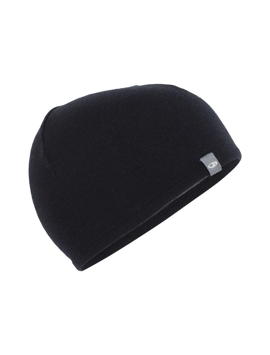 Black / Gritstone Heather Icebreaker Unisex Merino Pocket Beanie Men\'s Hats | AU 1105EBCX